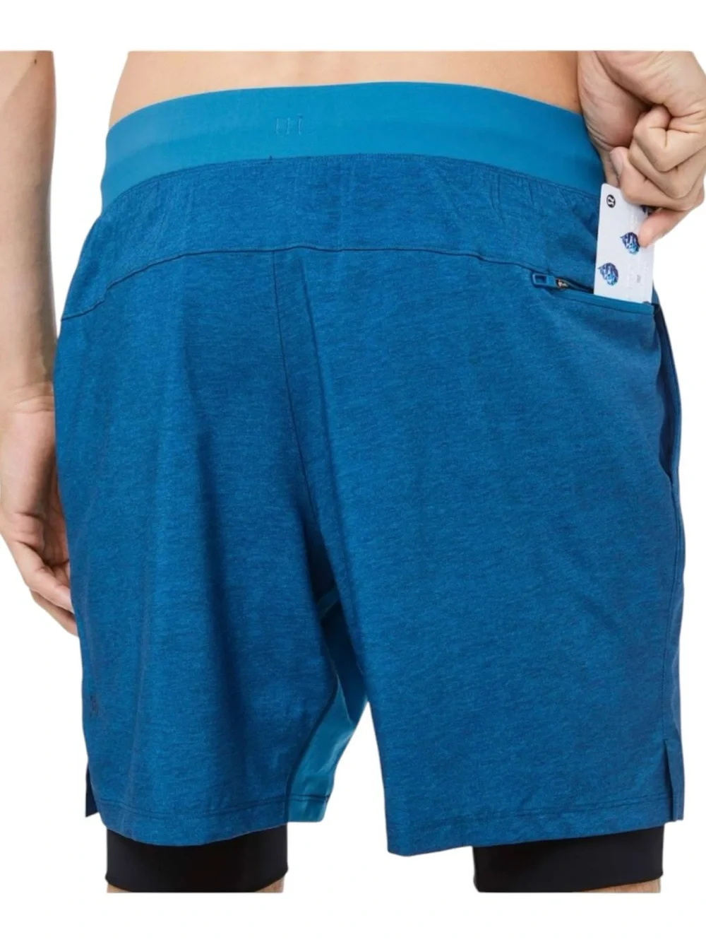 Lululemon T.H.E. Short 7" Nulux Liner Heathered Vivid Aqua men’s size XXL - Picture 4 of 10